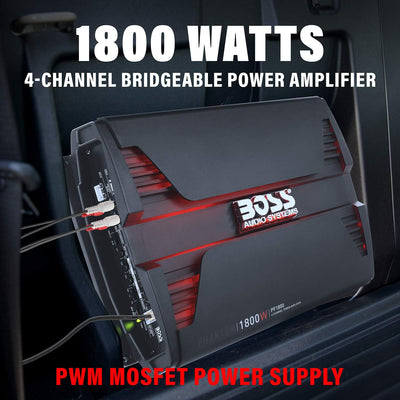 BOSS Audio Systems PF1800 4 Kanal Auto Verstärker - 1800 Watt, Vollbereich, Klasse A-B, 2-4 Ohm stab