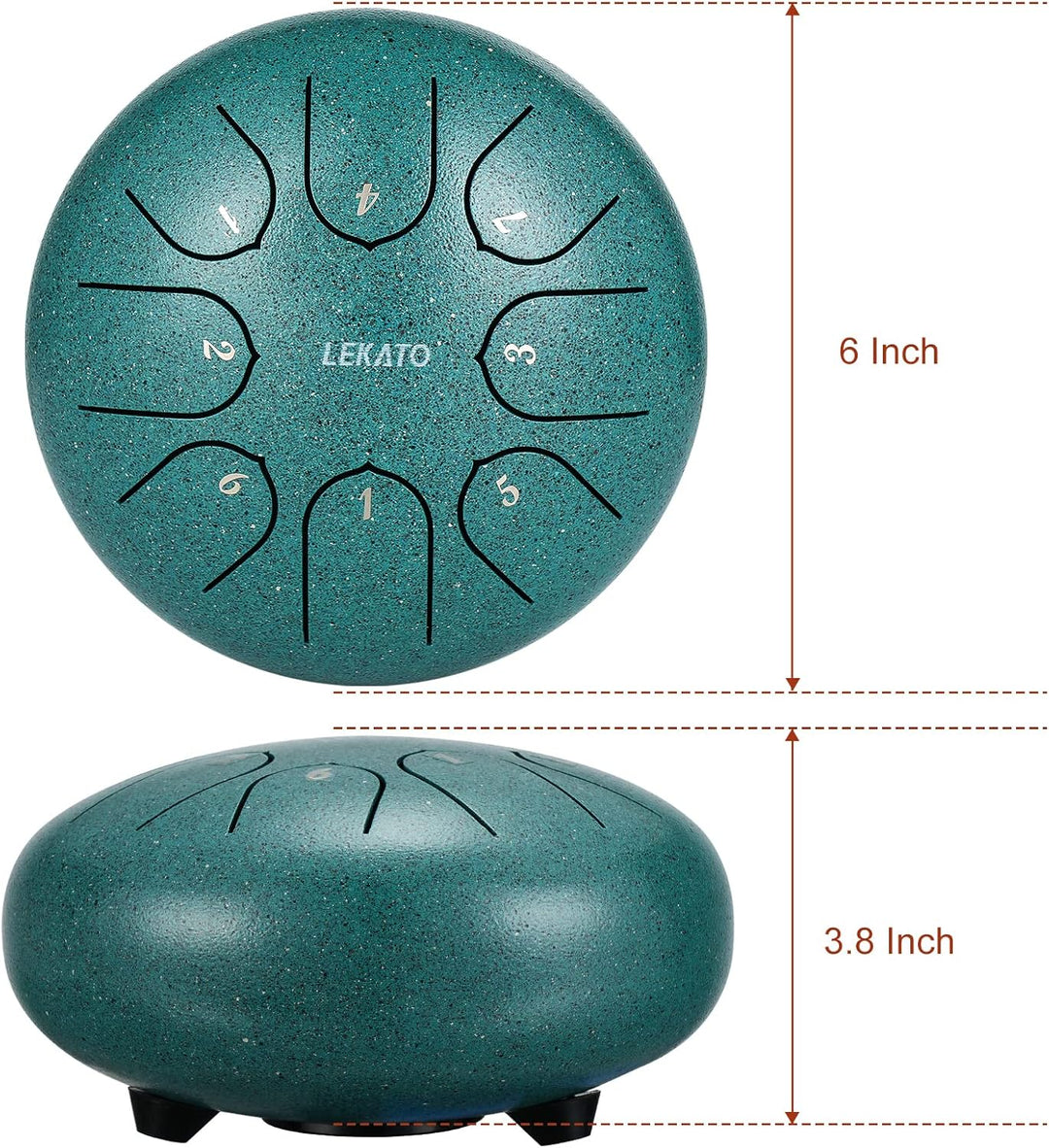 LEKATO Tongue Drum für Kinder, 6 Zoll 8 Tone Zungentrommel Schlagzeug Anfänger, Steel Pan Drum für M