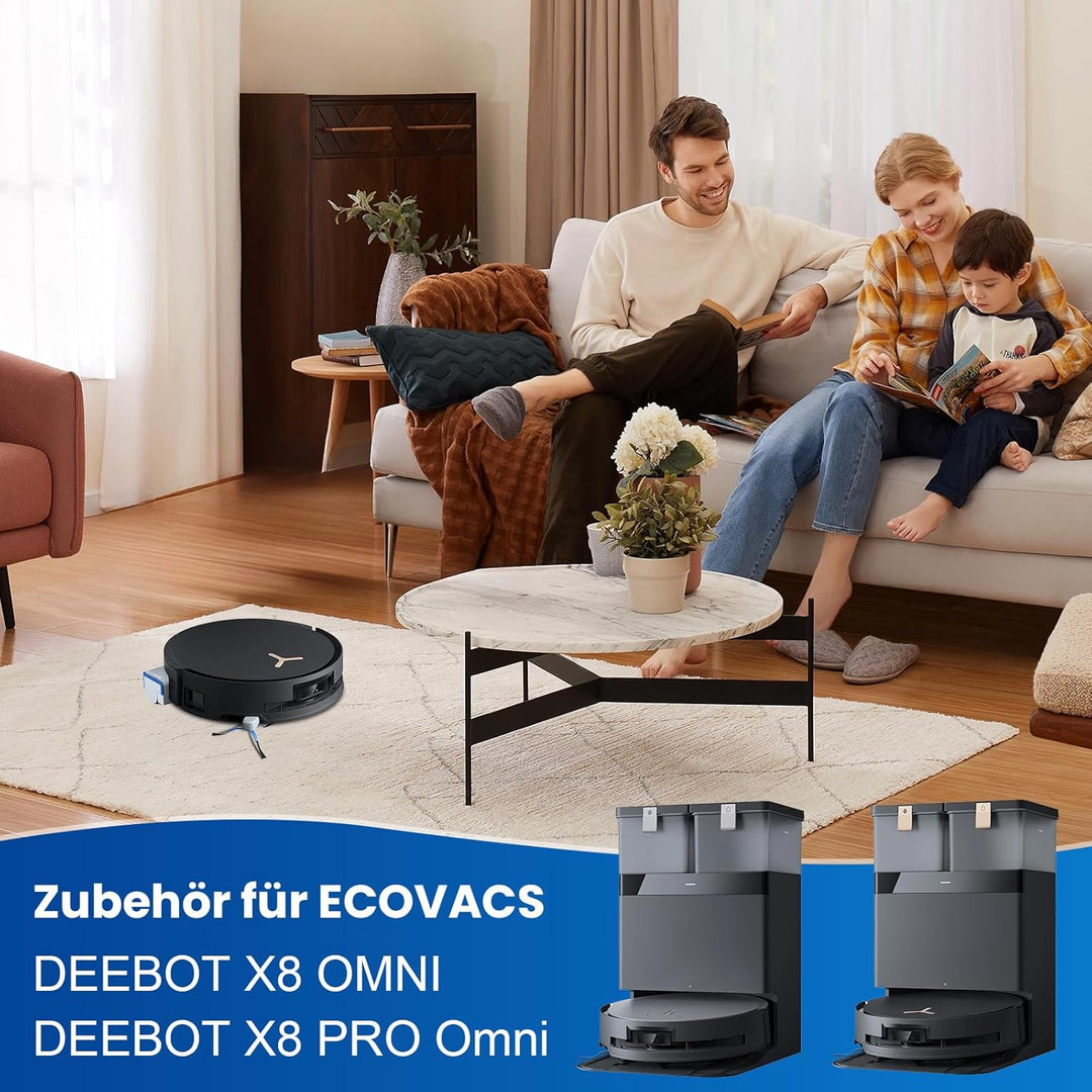 Zubehör für ECOVACS DEEBOT X8 PRO Omni / X8 Omni Saugroboter mit Wischfunktion, 4 Staubbeutel 4 Seit