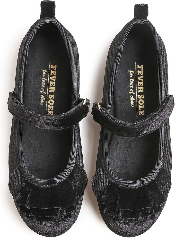 Feversole Girls Cute Dress, Mädchen süsses Kleid Mary Jane Schuhe weiche Party Urlaub Ballerinas 29