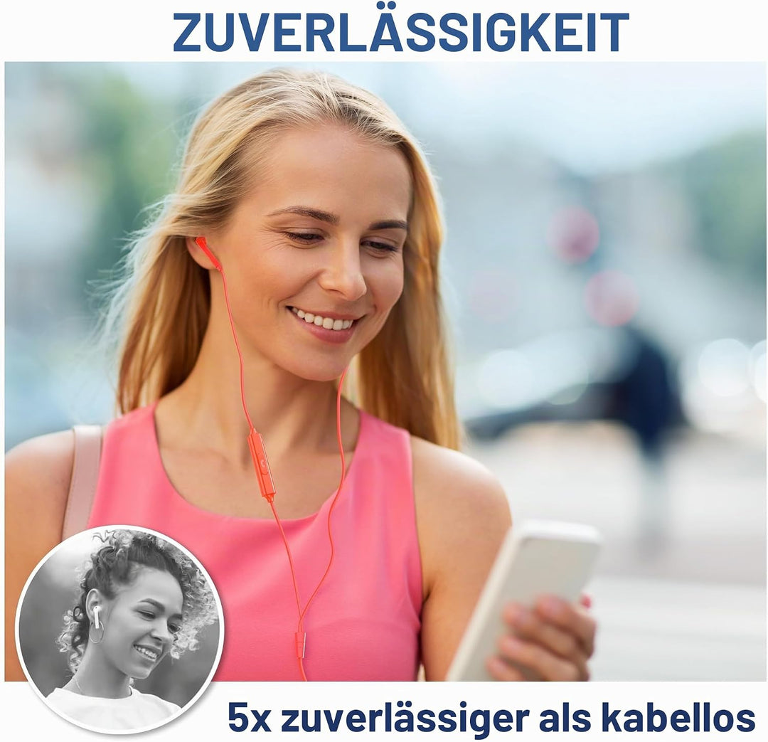 LUDOS FEROX Kopfhörer In Ear Kopfhörer mit Kabel und Mikrofon, 5 Jahre Garantie, In Ear Ohrhörer, 3,