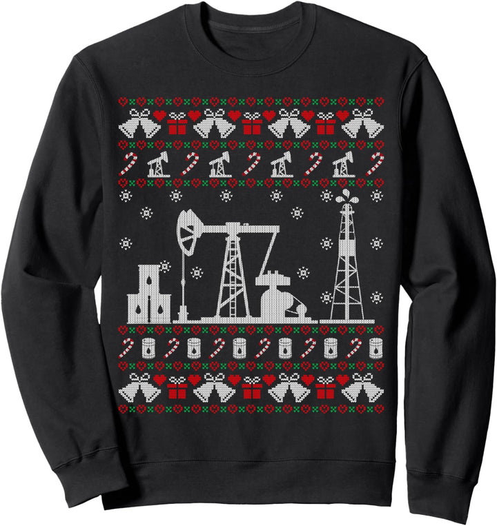 Merry Fracking Christmas Oilfield Oil Ugly Christmas Sweater Sweatshirt