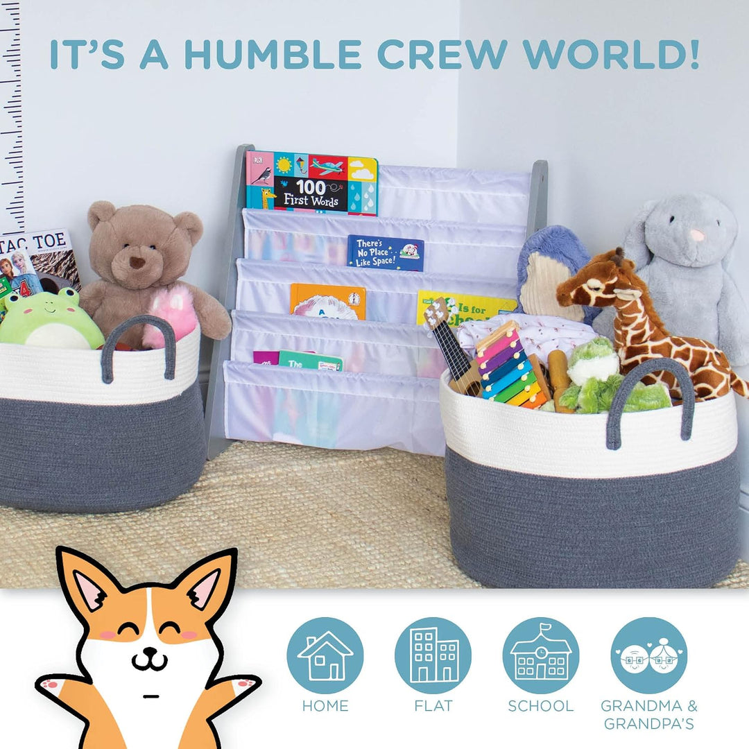 Humble Crew WO671 Kindermöbel - Kinder-Bücherregal aus Holz mit 4 Etagen, Grau/Weiss Grau Weiss, Gra