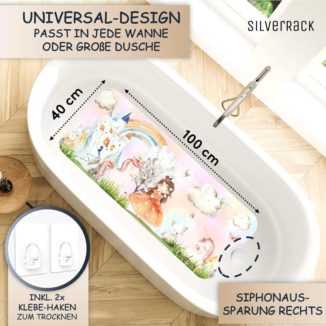 SilverRack Badewannenmatte Kinder rutschfest 100x40cm BPA frei | Antirutschmatte Badewanne, Badematt