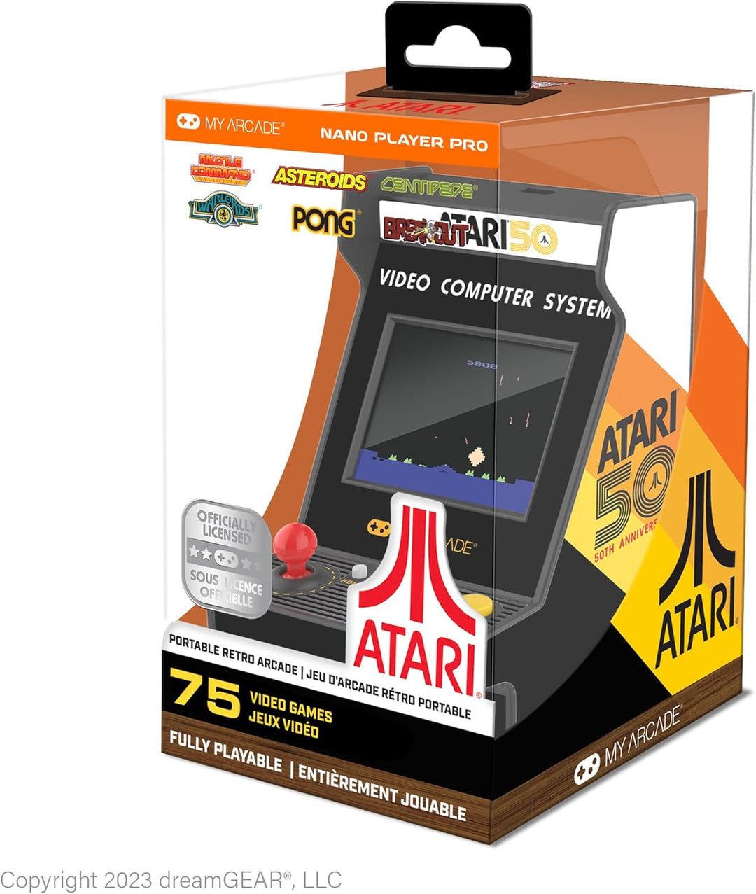 My Arcade Atari Nano Player Pro Portable Retro Arcade 75 Spiele