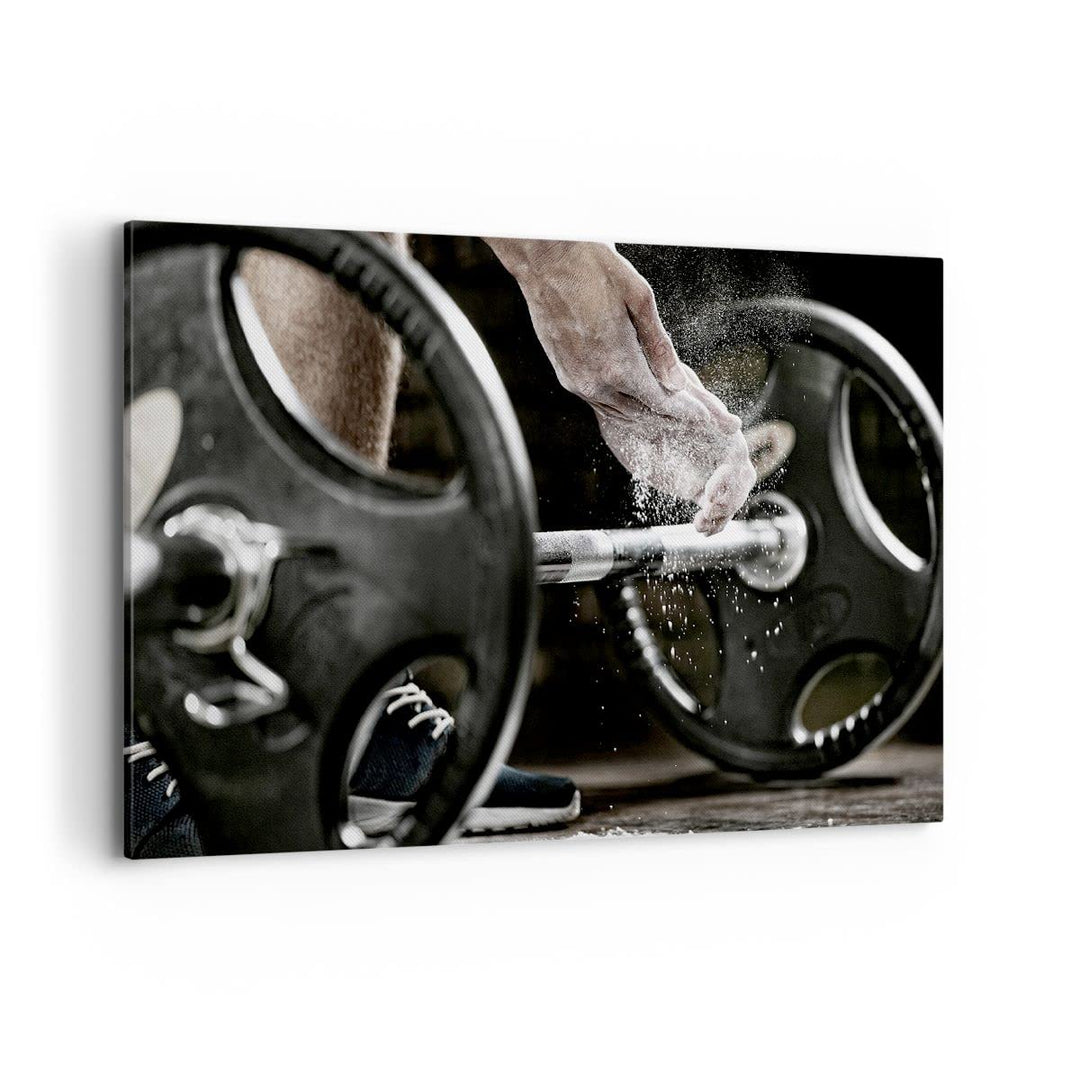 Bilder auf Leinwand 100x70cm Leinwandbild Sport athlet anheben fitness Gross Wanddeko Bild Schlafzim
