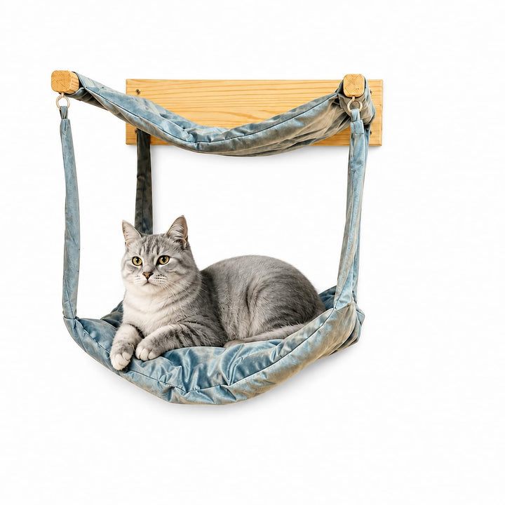myHANA Kletterwand Katzen Kiefernholz | Hängematte Katze Wand 3 Farbvarianten| WandHängematte | Katz