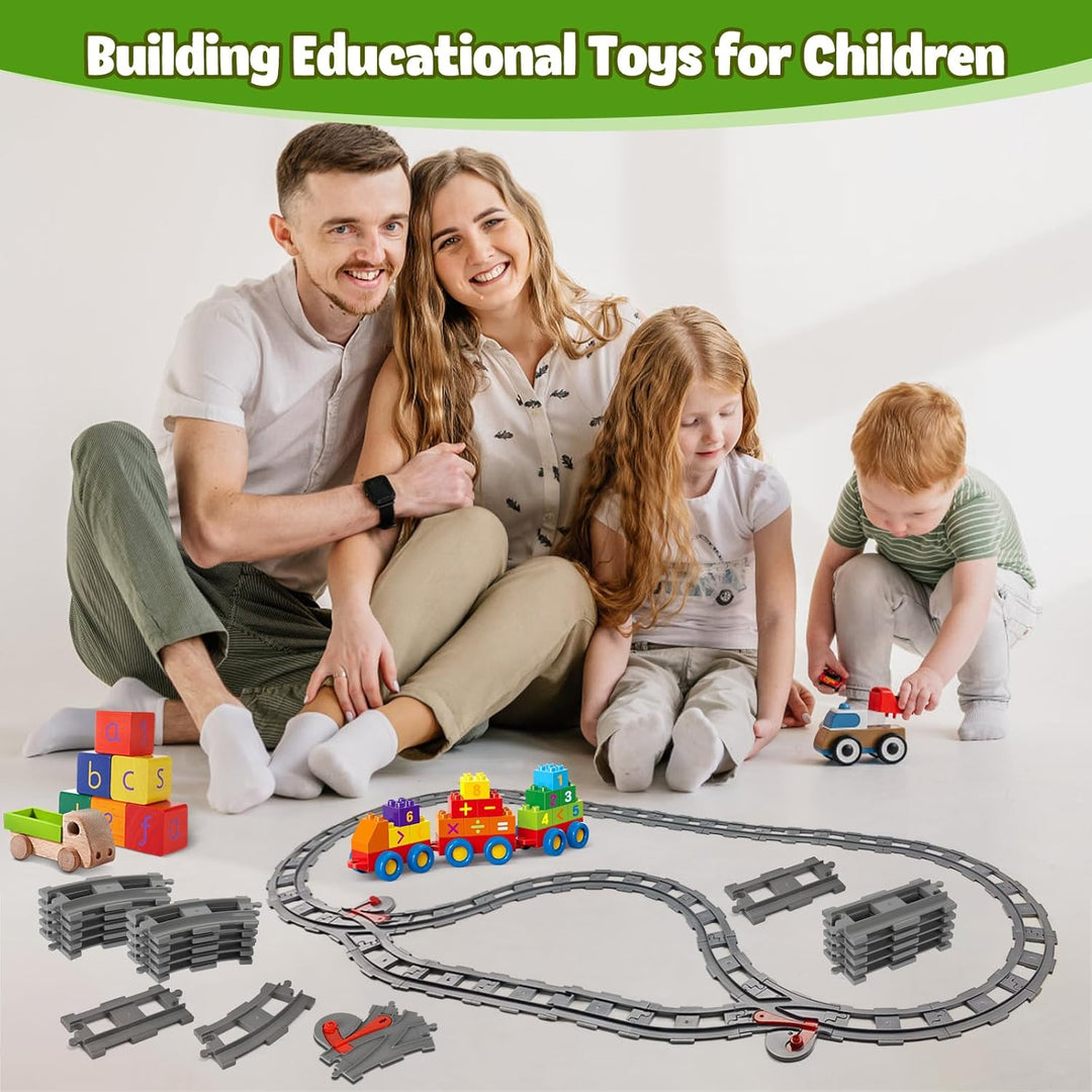 Bausteine Zug Schienen Set, 32PCS Spielzeug Eisenbahnschienen, City Eisenbahn Schienen, Bestehend au