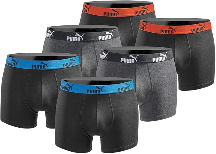 PUMA Boxershort 6er Pack Herren Basic Black Limited Edition New Black Anthracite S, New Black Anthra
