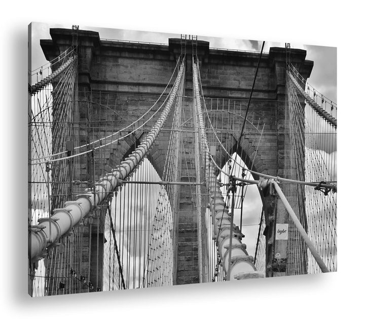 deyoli Brooklyn Brücke in Manhattan im Format: 80x60 als Leinwandbild, Motiv fertig gerahmt auf Echt