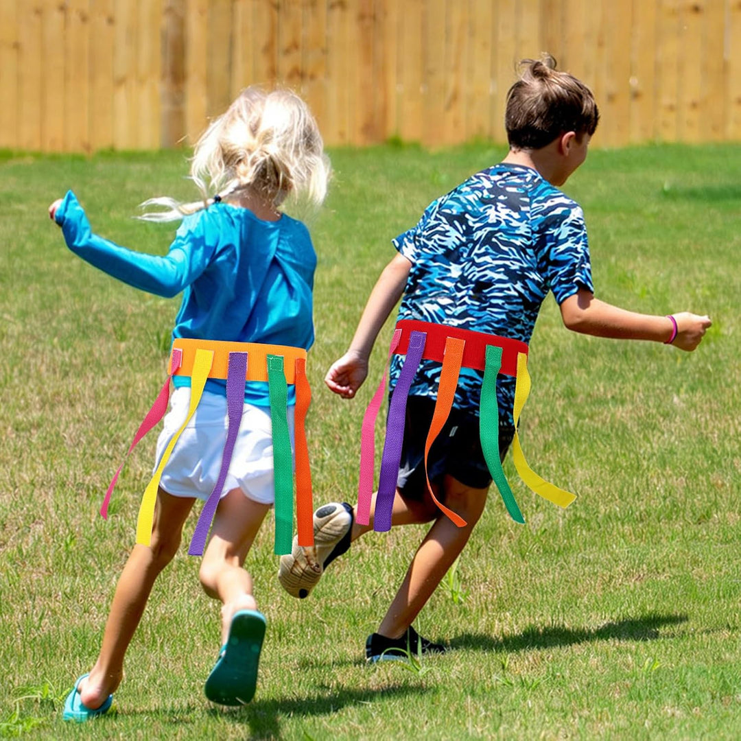 Zerodeko 4 Stück Fangen Spiel Kinder Ziehen Schwanzfangspiel Gurte Partyspiele für Kindergeburtstag