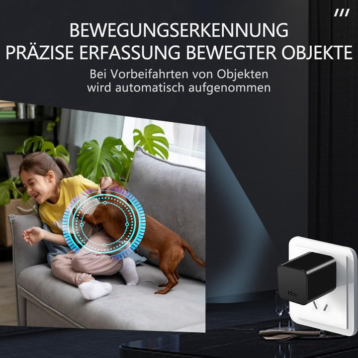 Mini Kamera - Überwachungs Kamera - HD 1080P Innen Kamera - Kontinuierliche Aufzeichnung und Bewegun