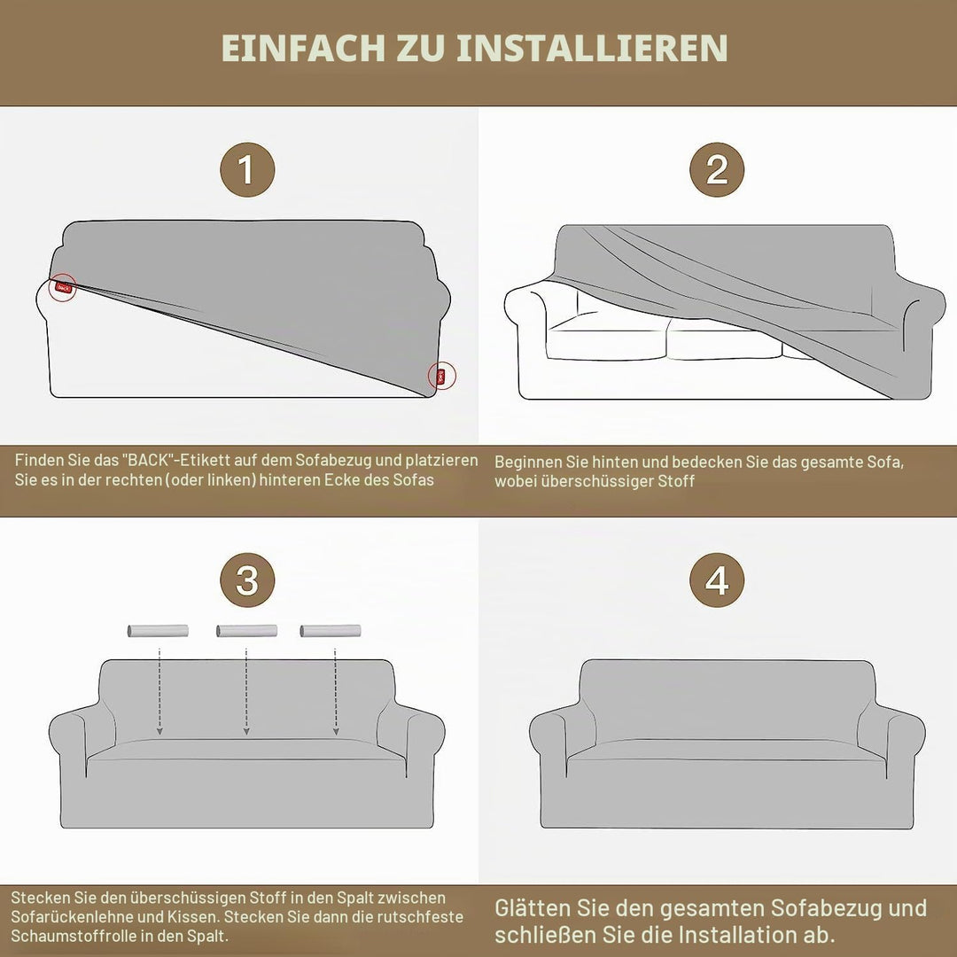 Ystyle Sofa überzug 2 Sitzer Mit Armlehne, Stretch Sofabezug rutschfest, Modern Sofa Cover Für Hunde