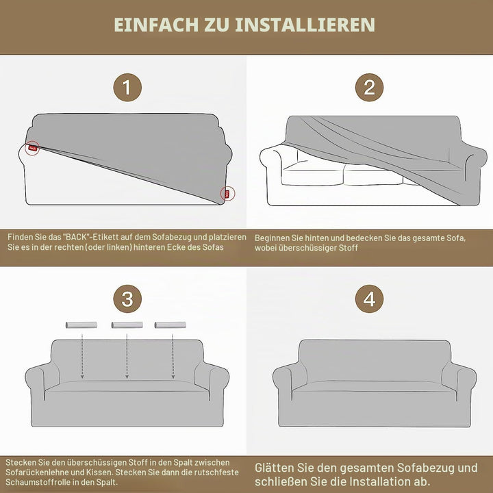Ystyle Sofa überzug 2 Sitzer Mit Armlehne, Stretch Sofabezug rutschfest, Modern Sofa Cover Für Hunde