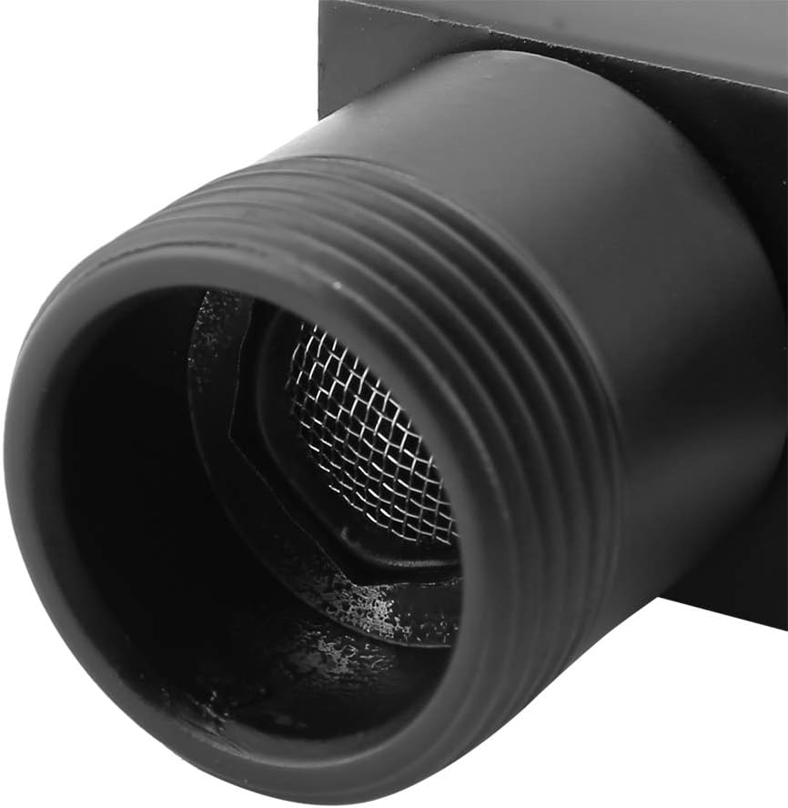 Wandmontage Wasserhahn Schwarz Messing Quadrat, Wasserfall Auslass G3/4 Aussengewinde mit Sprudler f