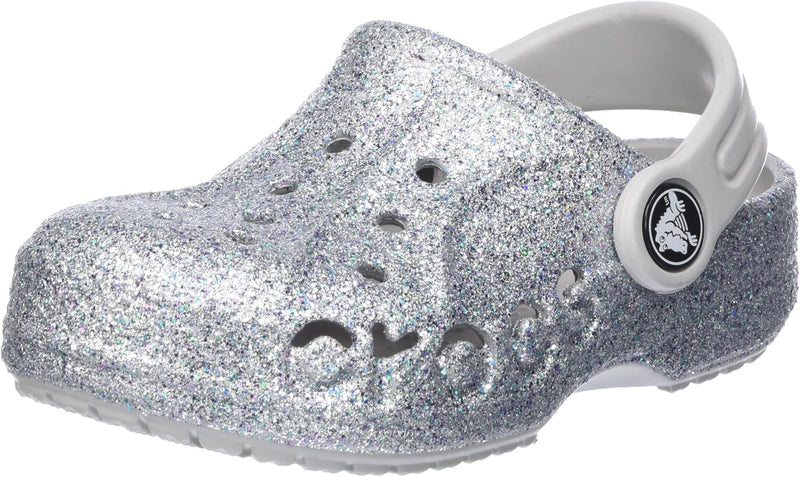 Crocs Unisex Kinder Baya Clog T Holzschuh 19/20 EU Glitter Silver, 19/20 EU Glitter Silver