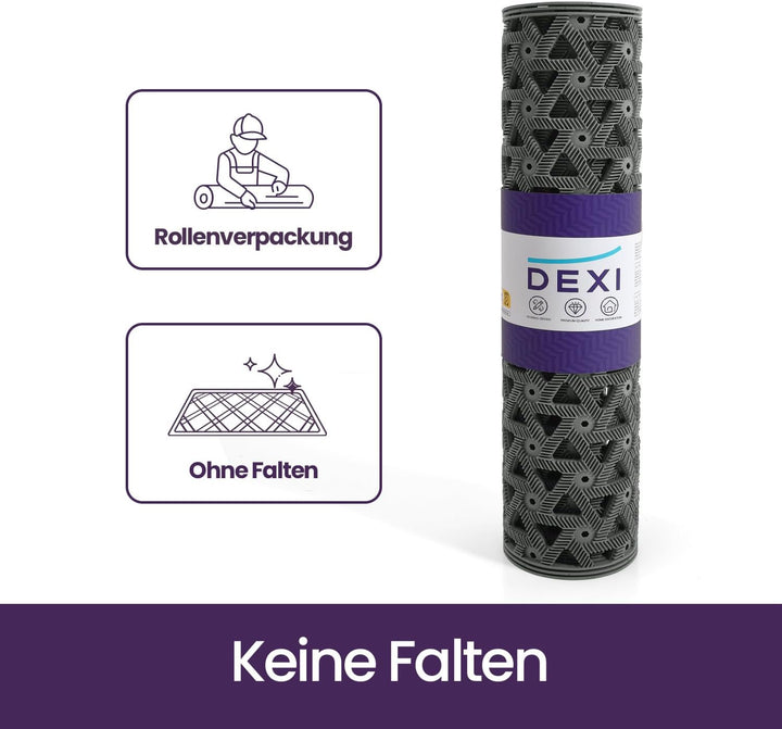 DEXI Fussmatte Aussen 48,5 x 75 cm, rutschfeste Schmutzfangmatte mit Drainagelöchern, Wasserdicht &