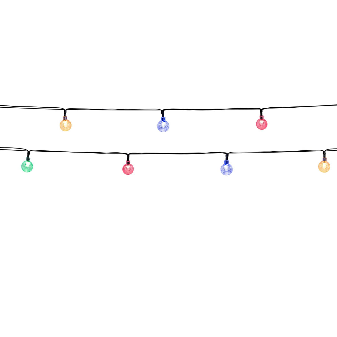 LUMI JARDIN Solar-Lichterkette, 20 glitzernde Kugeln, LED, mehrfarbig, 5,8 m