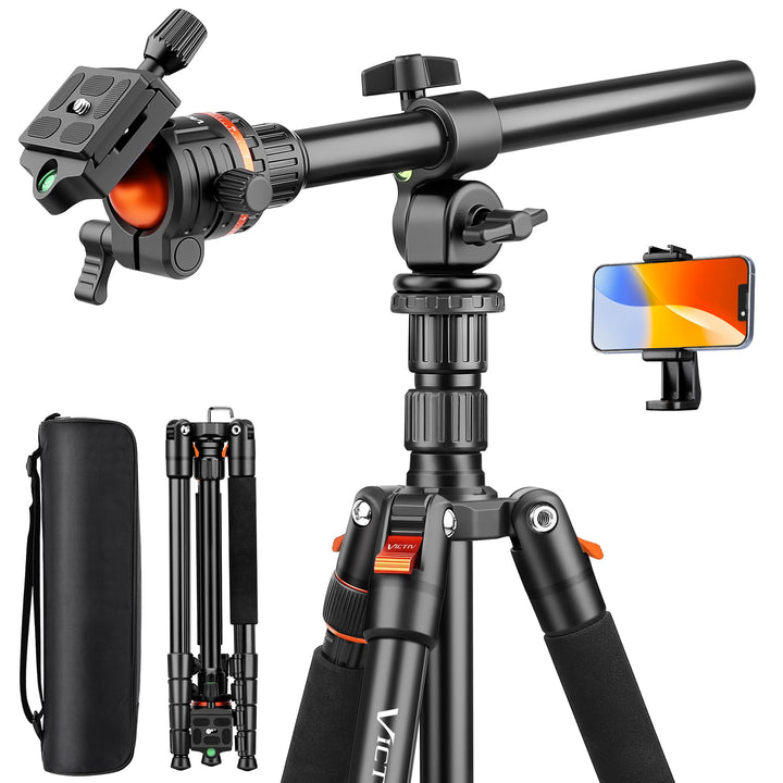 Victiv 259cm/ 102" Kamera Stativ, Multifunktionales Kamerastativ mit 360°-Horizontal-Drehachse & Pan