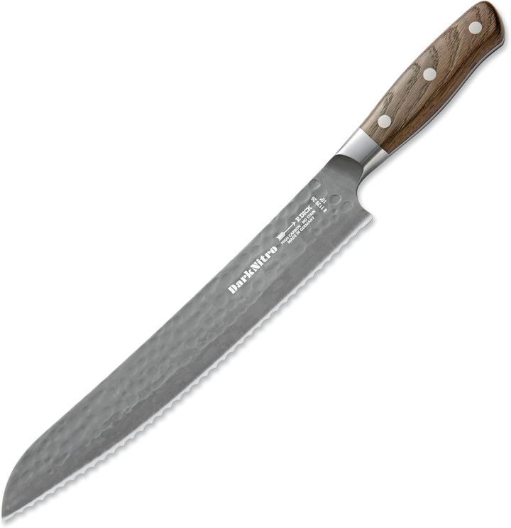 F. DICK Brotmesser DarkNitro 26 cm - rostfrei, Klinge extra scharf, Wellenschliff, Sägemesser Hammer