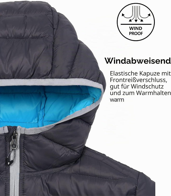 Little Donkey Andy Daunenjacken Damen Leichte Steppjacke Winddichte Warme Winterjacke Outdoor Kapuze