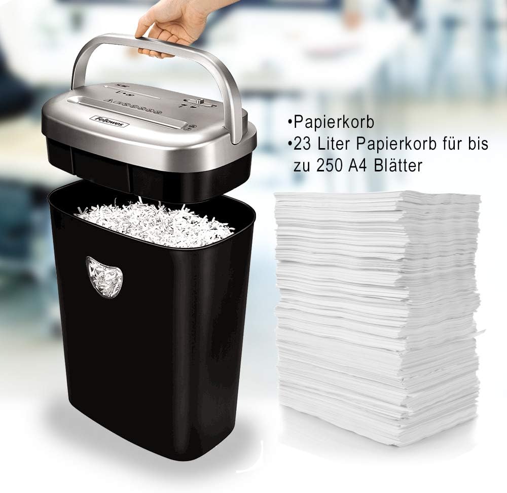 Fellowes Aktenvernichter Powershred 53C Partikelschnitt (P-4) mit CD Vernichtung, 10 Blatt, für 1 Nu