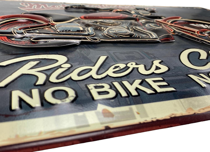 Crispe XXL 3D Blechschild Motorrad - 45 x 60 cm - geprägt, aus Metall, rostfrei, retro, Vintage-Desi