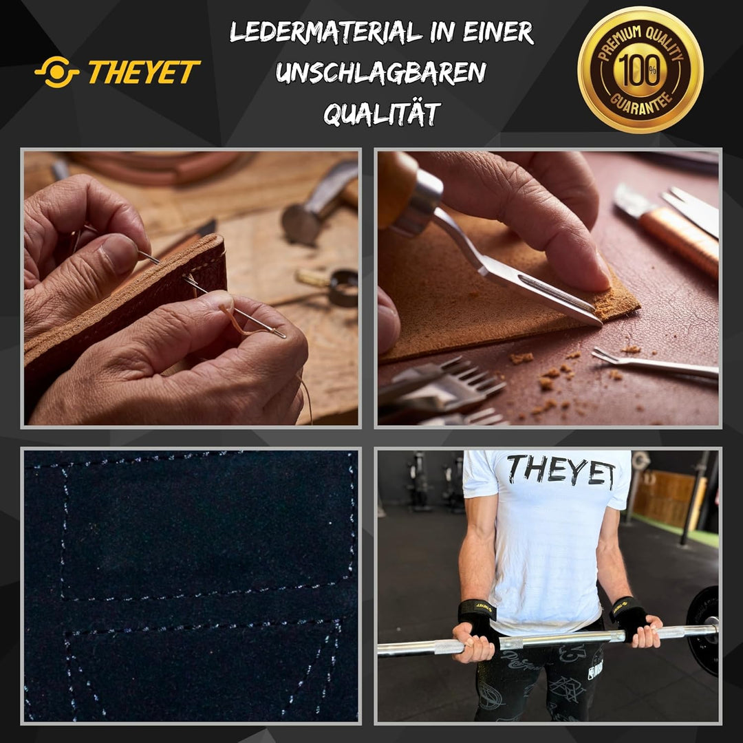 Theyet Crossfit Grips | Fitness Handschuhe Herren und Damen | Lifting Straps mit Handgelenkstütze |