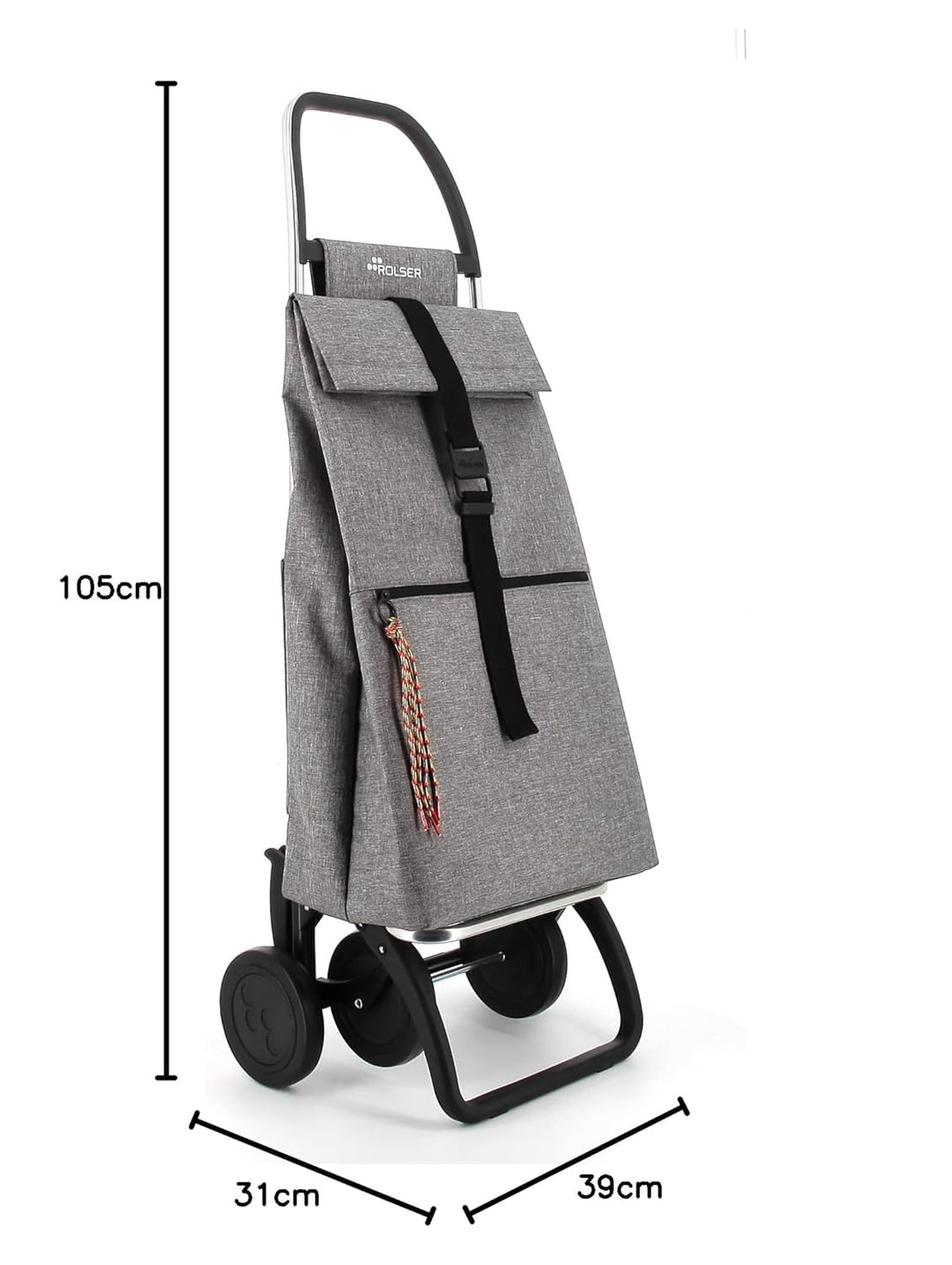 Einkaufstrolley Rolser Big Tweed 4 Räder - Grau 4 Räder Grau, 4 Räder Grau