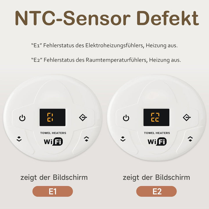 Heizstab mit Thermostat für Badheizkörper WiFi Programmierbare Elektroheizstab mit Temperaturregelun