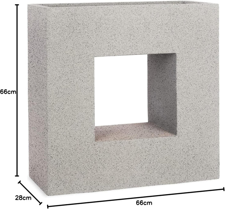 Pflanzwerk® Pflanzkübel Vista Granit Grau 66x66x28cm *Frostbeständiger Blumenkübel* *UV-Schutz* *Qua
