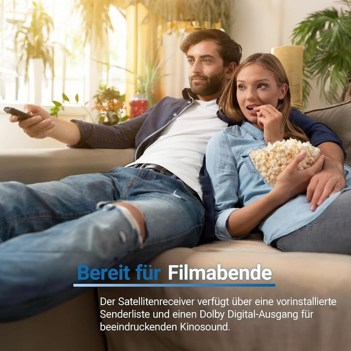 HUMAX HD Fox Digitaler Sat Receiver mit Aufnahmefunktion, HD Sat Receiver für Fernseher mit Single T