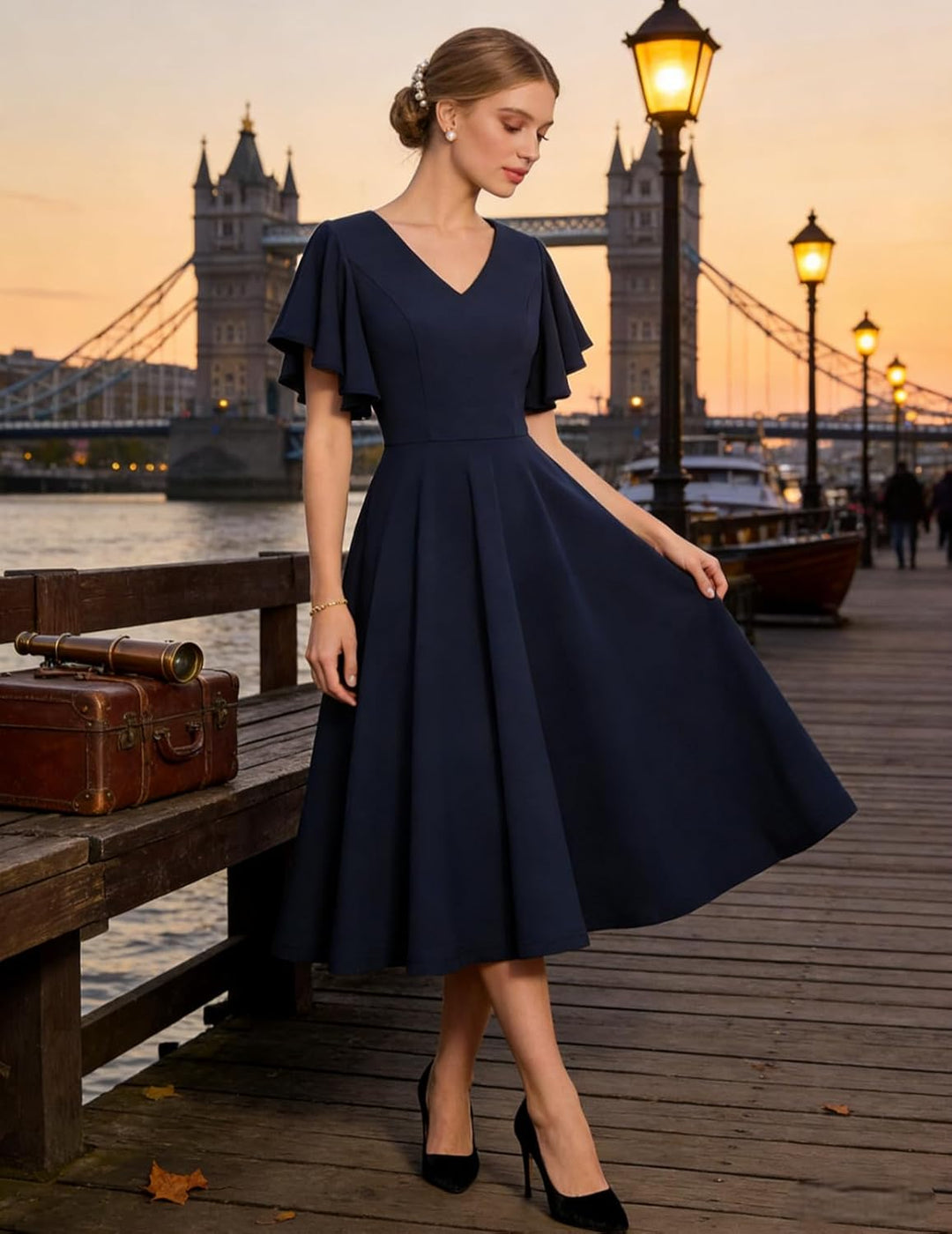 bridesmay Damen Kleider Vintage Kleider 50er Jahre Rockabilly A Line Cocktailkleid Abendkleider Eleg