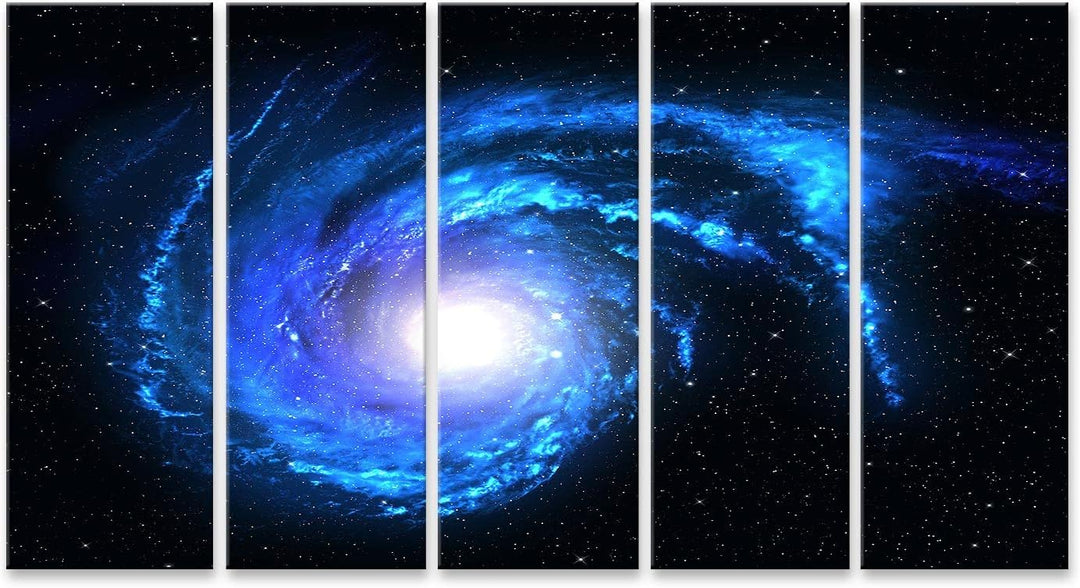 islandburner Bild auf Leinwand Sternspirale Weltraum Galaxie Universum Blau Stern Bilder Wandbilder