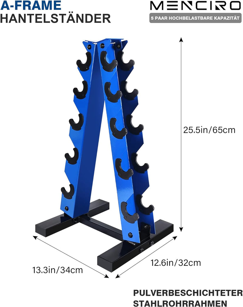 MENCIRO A-Rahmen Hantelständer Nur Ständer, 5-Tier Stahl Gewicht Kurzhantel Rack für Hanteln, Gewich