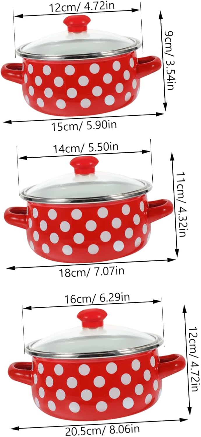 VINTORKY Emaille Mini Suppentopf Set Mit Deckel Und Griff Kleine Suppentöpfe Für Zuhause Vielseitige