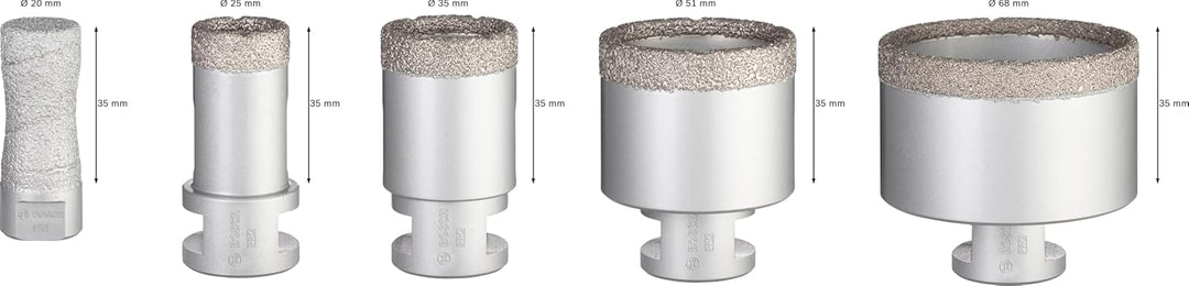 Bosch Professional 5 tlg. Diamanttrockenbohrer Dry Speed Best for Ceramic Set (für Keramik, Zubehör