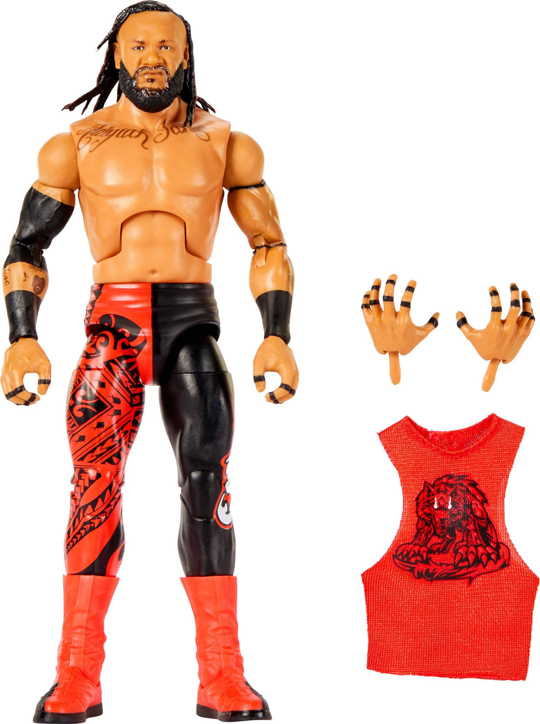 Mattel WWE Elite Actionfigur & Zubehör, Serie #125 Set, 15,2 cm grosses Sammlerstück Jacob Fatu mit