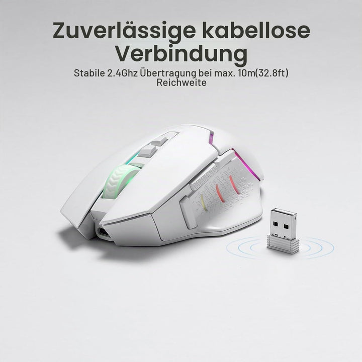 Redragon M690 PRO Kabellose Gaming-Maus, 8000 DPI kabelgebundene/kabellose Gamer-Maus mit Schnellfeu