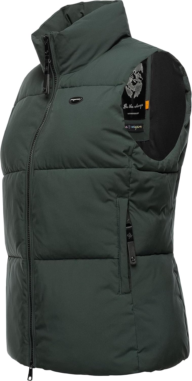 Ragwear Damen wasserdichte Übergangsjacke Outdoorjacke Steppweste Ailish XS-6XL 3XL Dark Green, 3XL