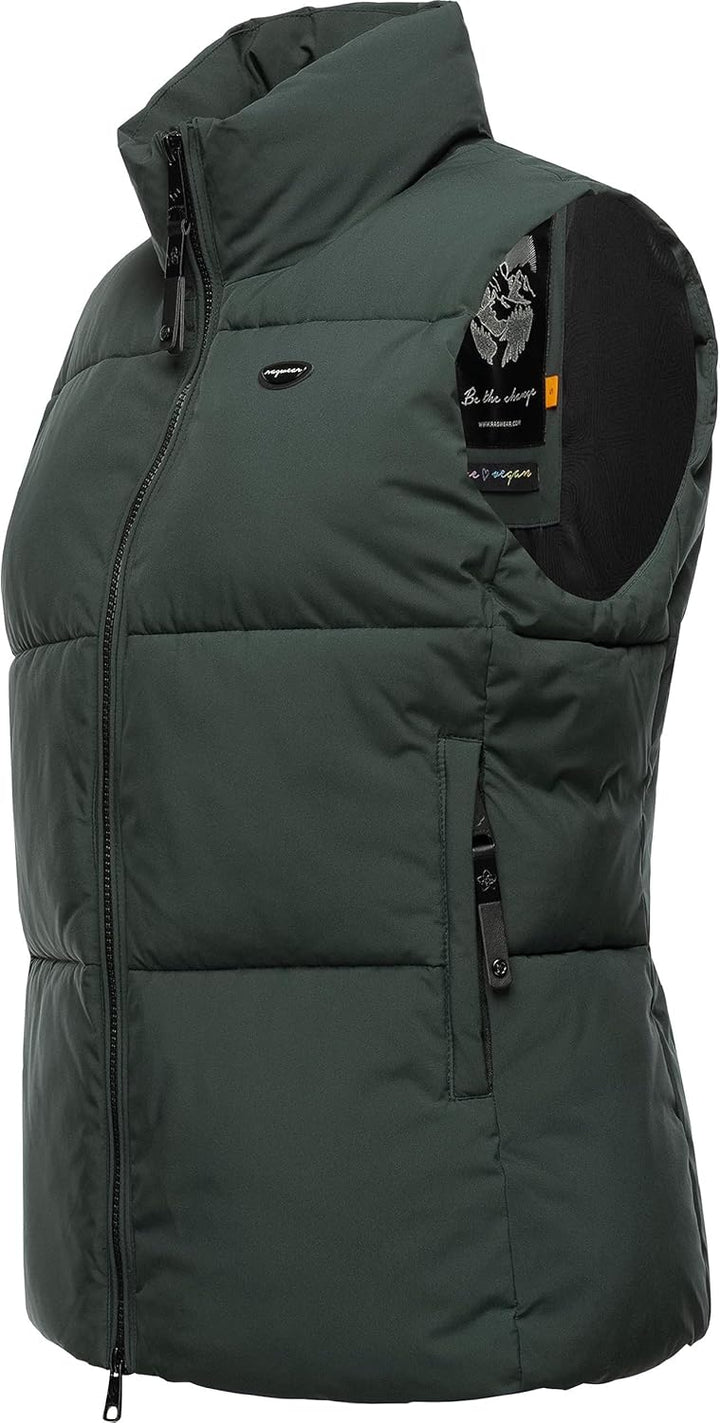 Ragwear Damen wasserdichte Übergangsjacke Outdoorjacke Steppweste Ailish XS-6XL 3XL Dark Green, 3XL
