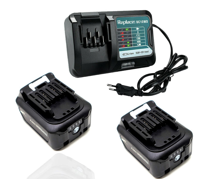 2 Stück 10.8V~12V 4.0Ah BL1041B Akku + Ladegerät BL1040B BL1016 BL1041B für Makita Tool DF031D DF033
