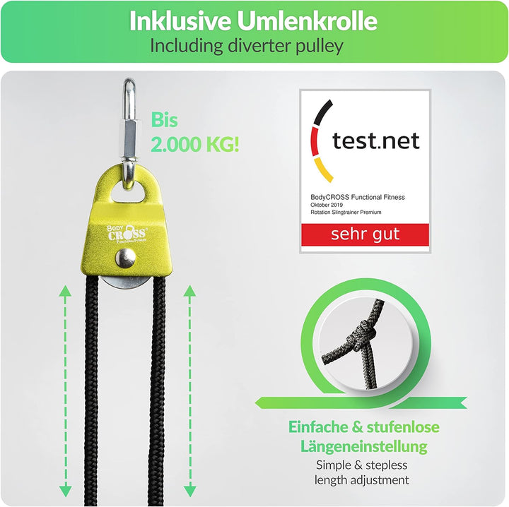 PREMIUM Schlingentrainer Komplett Set, Made in Germany, geprüft & zertifiziert, 2 Slingtrainer im Kr