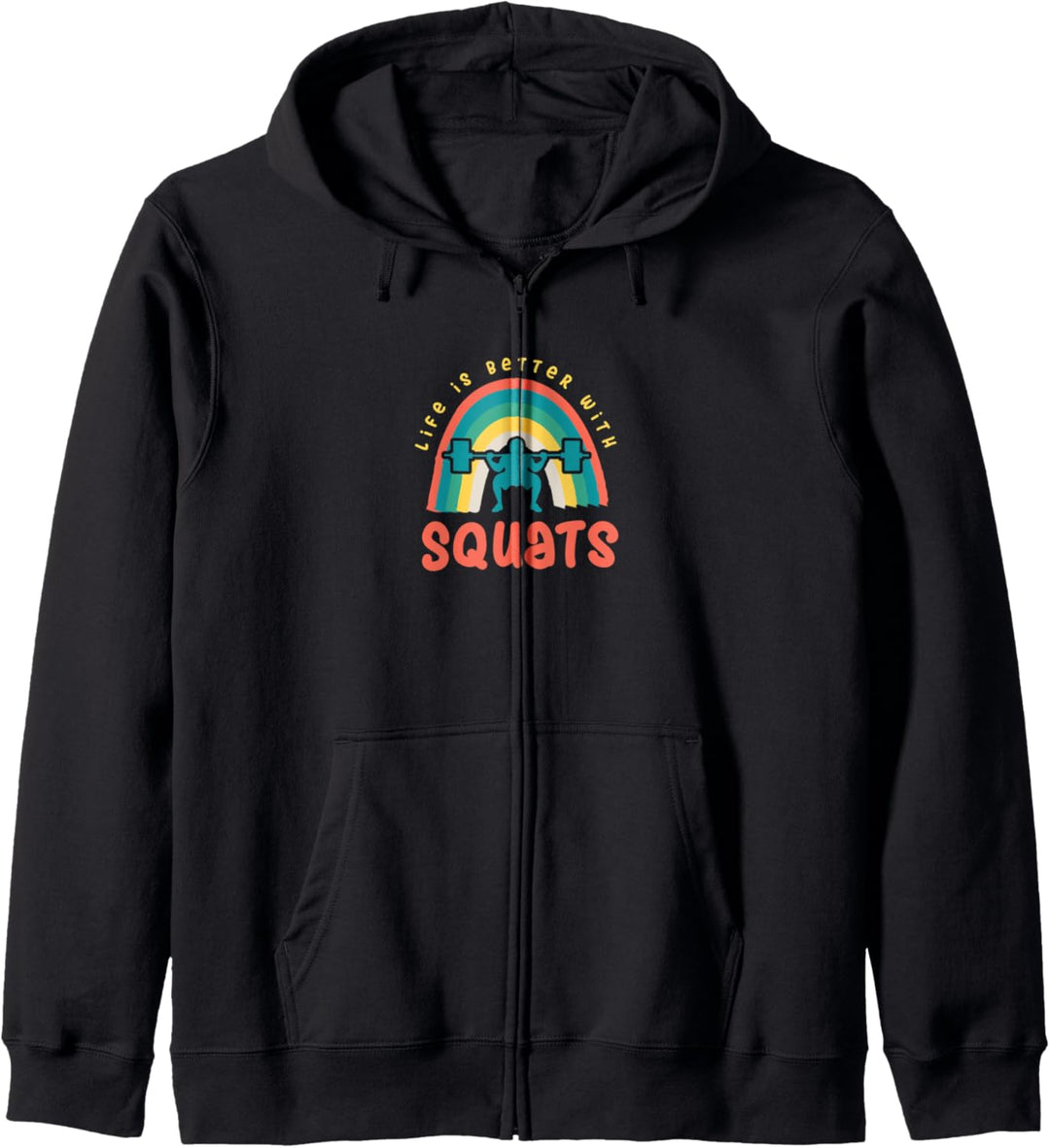 Life with Squats Powerlifter Ironic Spruch Gym Kapuzenjacke