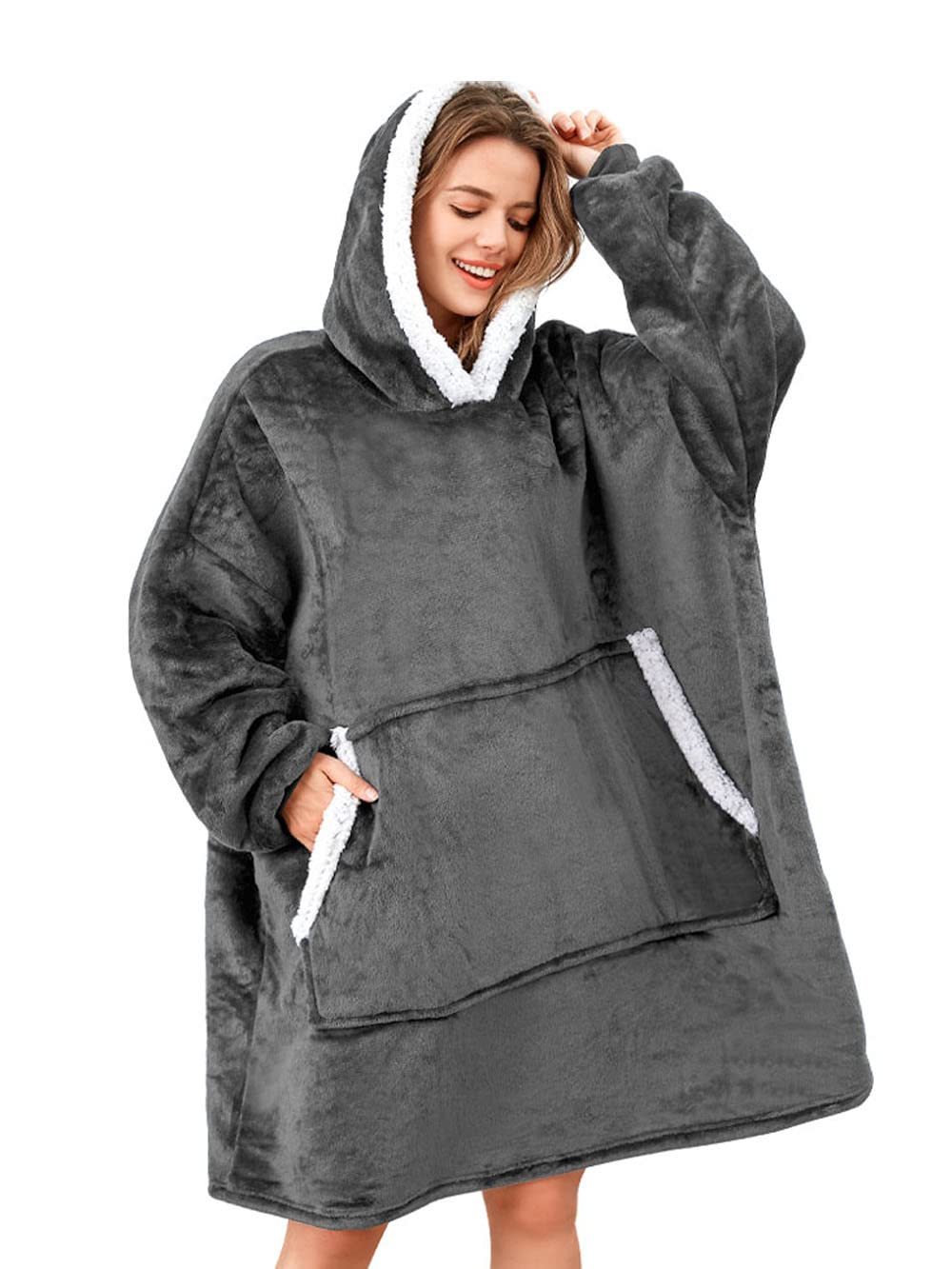 Gentlewarm übergrosse Hoodie Sweatshirt mit Kapuze, Super Weich und bequem Flanell Damen Kapuzenpull