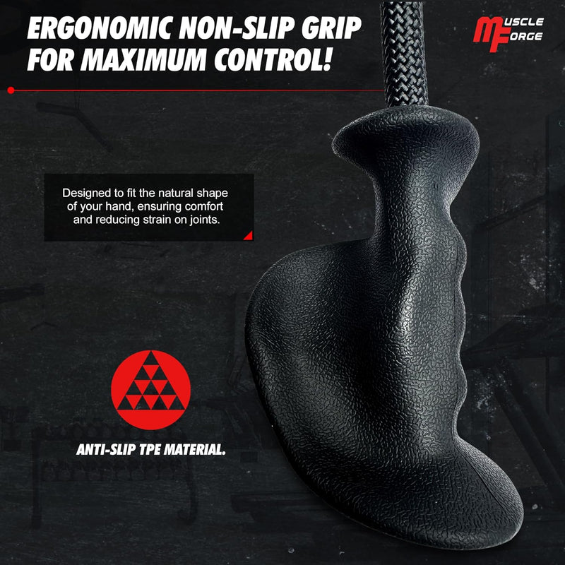 MuscleForge® Ergonomisches Trizepsseil, Trizepsgriff Seil für Latzug, Seilzug, Kraftstation, Griff f