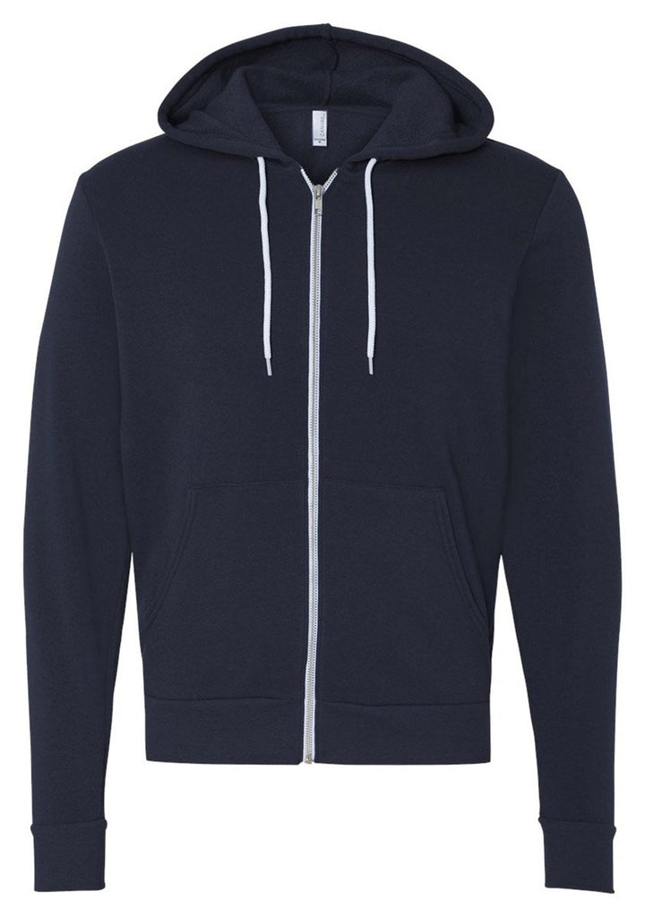 Bella+Canvas Unisex Sweatjacke Poly-Cotton Full Zip Hoodie Blau Navy XL