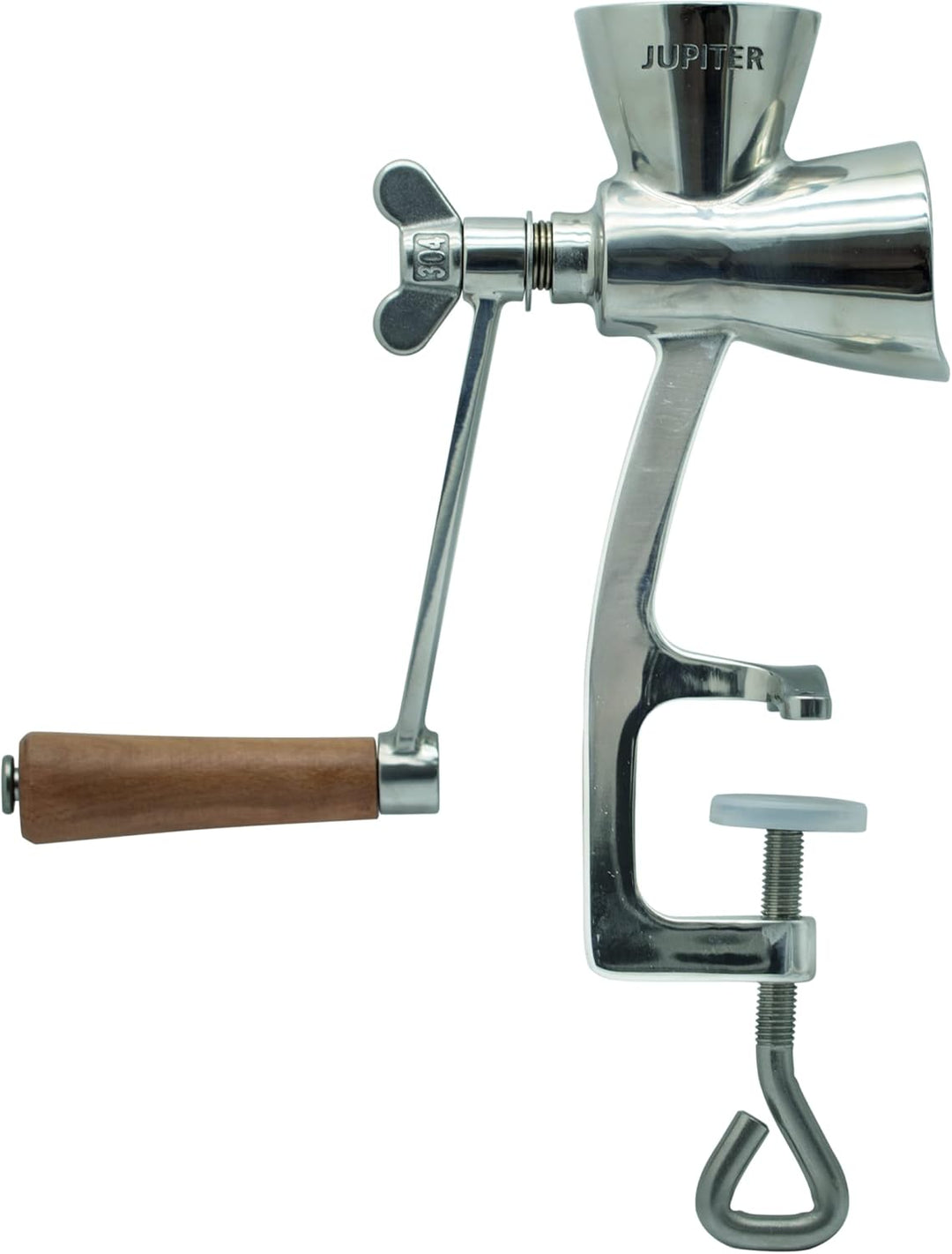 Jupiter Mohnmühle Leinsamenmühle Ölsaatenmühle creme, retro Edelstahl Küchenhelfer Handgerät manuell