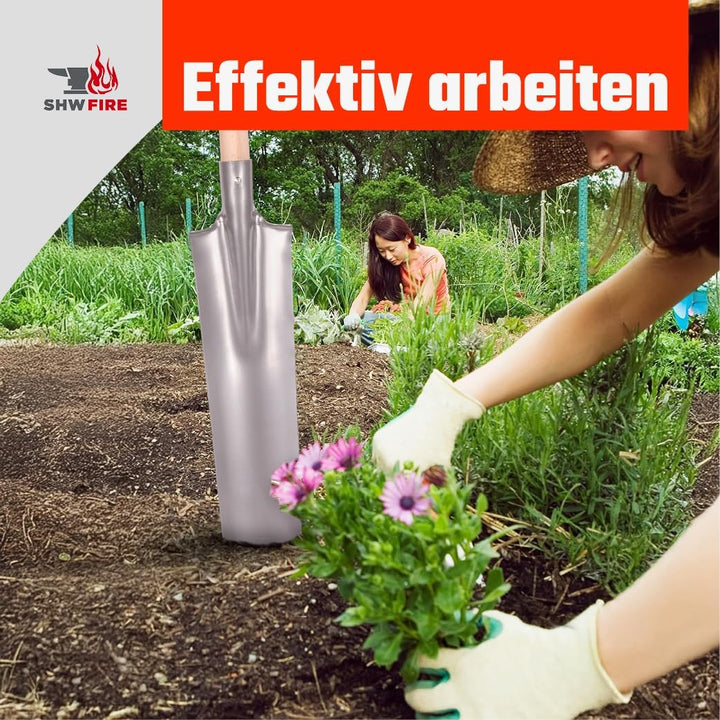 Drainierspaten - Trittschutz, 90cm lang mit T-Griff, robust und ideal für Drainage- und Pflanzarbeit