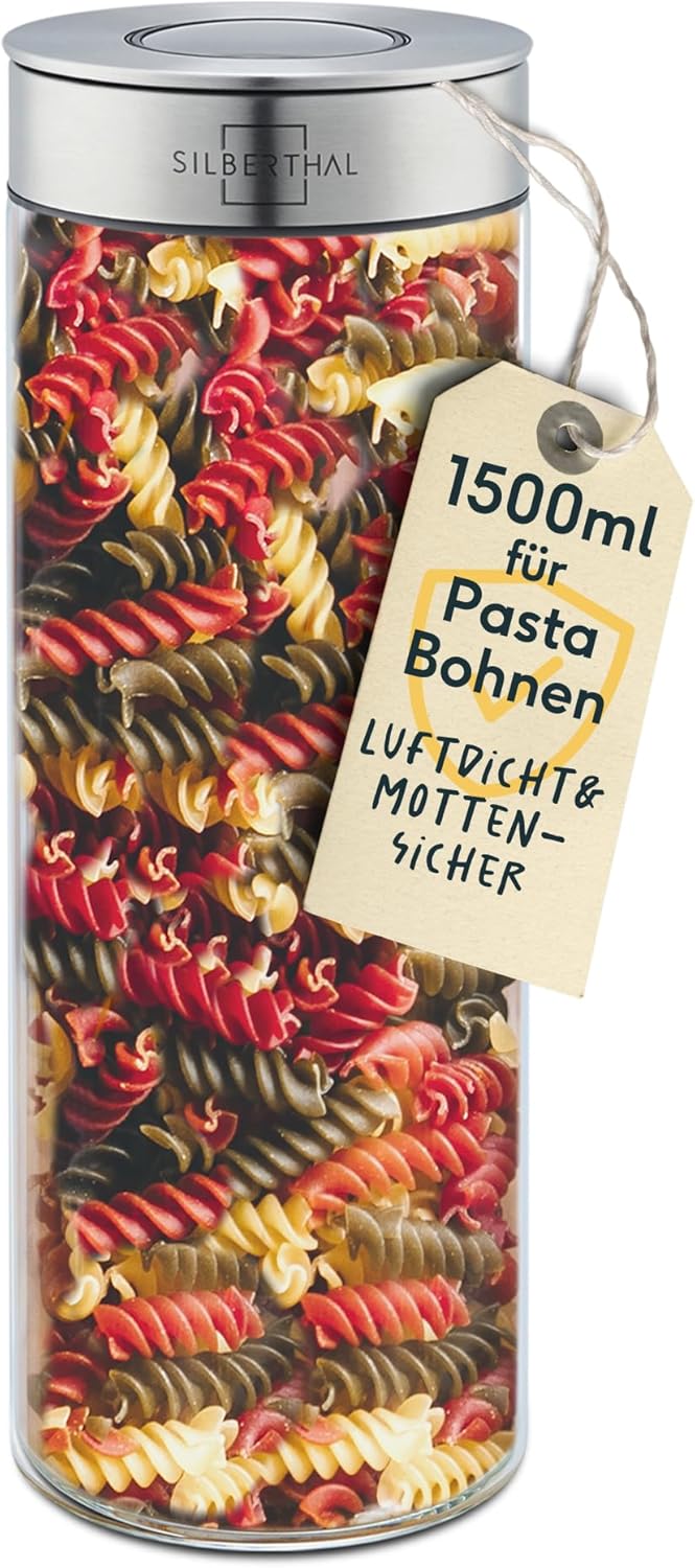 SILBERTHAL Vorratsdosen Glas mit Deckel Set 1500 ml - Vorratsgläser für luftdichte & auslaufsichere